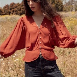 Christy Dawn Emmy Top - Blouse in Rust XL